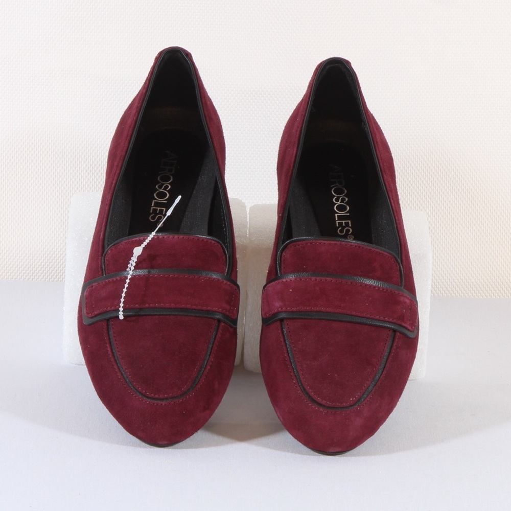 Aerosoles Women's Outer Limit Wine Suede Leather Loafers w Comfort Technology